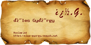 Éles György névjegykártya